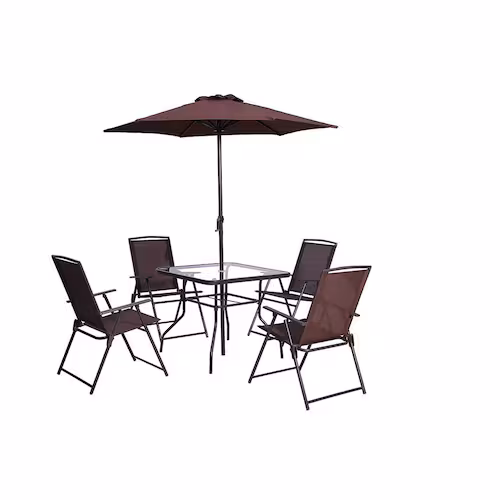 Conjunto Menorca Varanda Quadrado 6 Peças Marrom