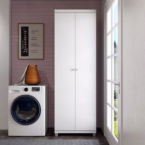 Armário Multiuso Bartira Gigante com 2 Portas e 5 Prateleiras - Branco Fosco