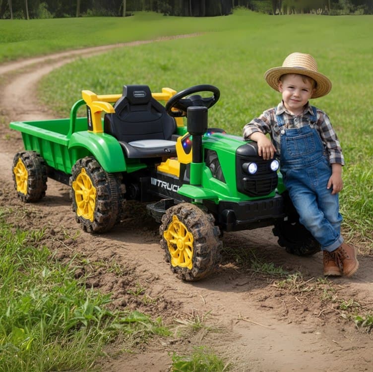 Bang Toys Trator Elétrico com Caçamba 12v Recarregável Verde