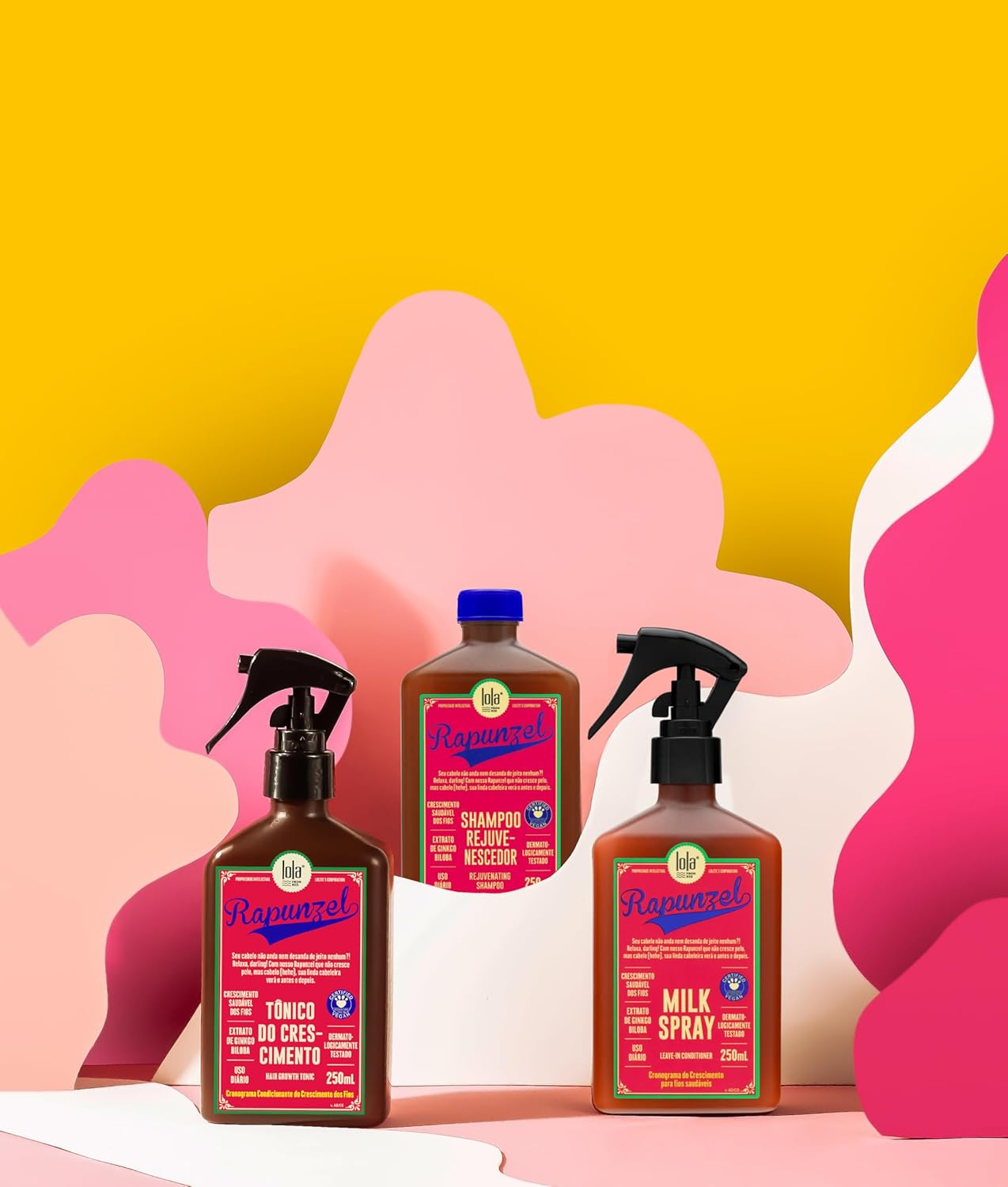Kit Rapunzel Lola (Shampoo 250ml   Tônico de Crescimento 250ml   Leave-in 250ml)