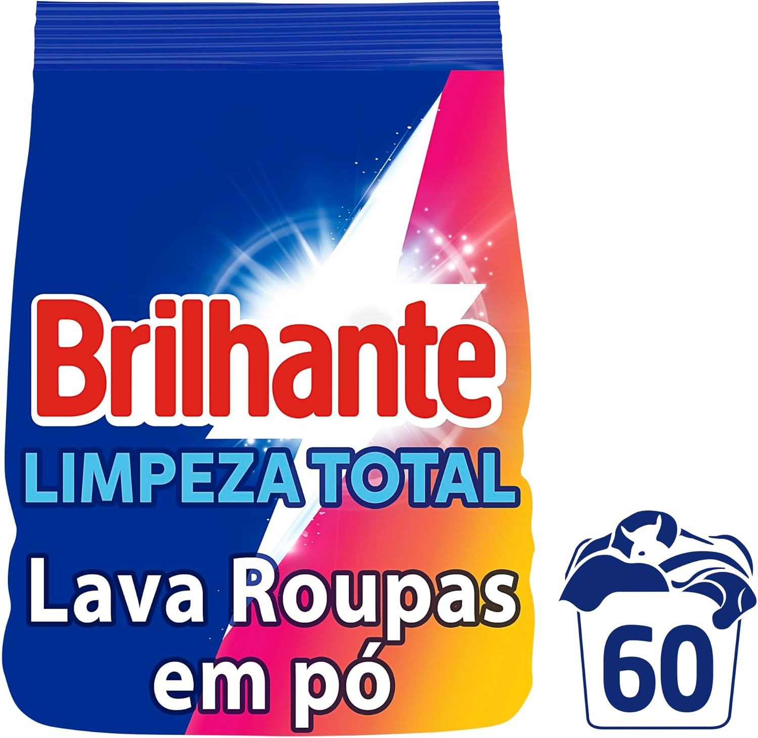 Brilhante Lava-Roupas Em Pó Roupas Brancas E Coloridas Limpeza Total Pacote Tamanho Família 4 Kg (Pacote De 1)