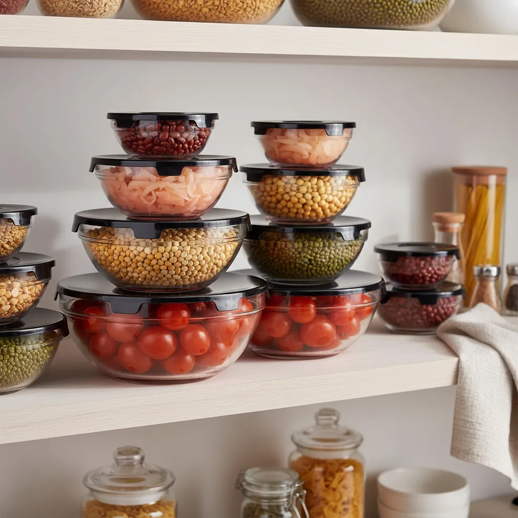 Conjunto De Potes 10 Peças Vidro Organizadores De Cozinha