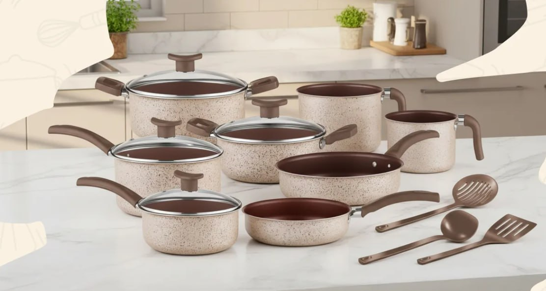 Jogo De Panelas Antiaderente 10 Peças Teflon bianco