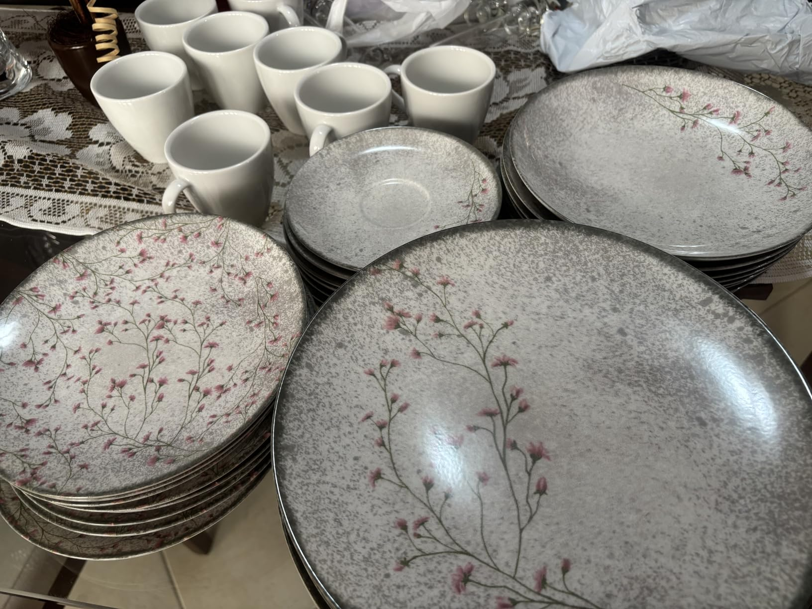 Aparelho de Jantar Tramontina Floralis em Porcelana Decorada 20 Peças