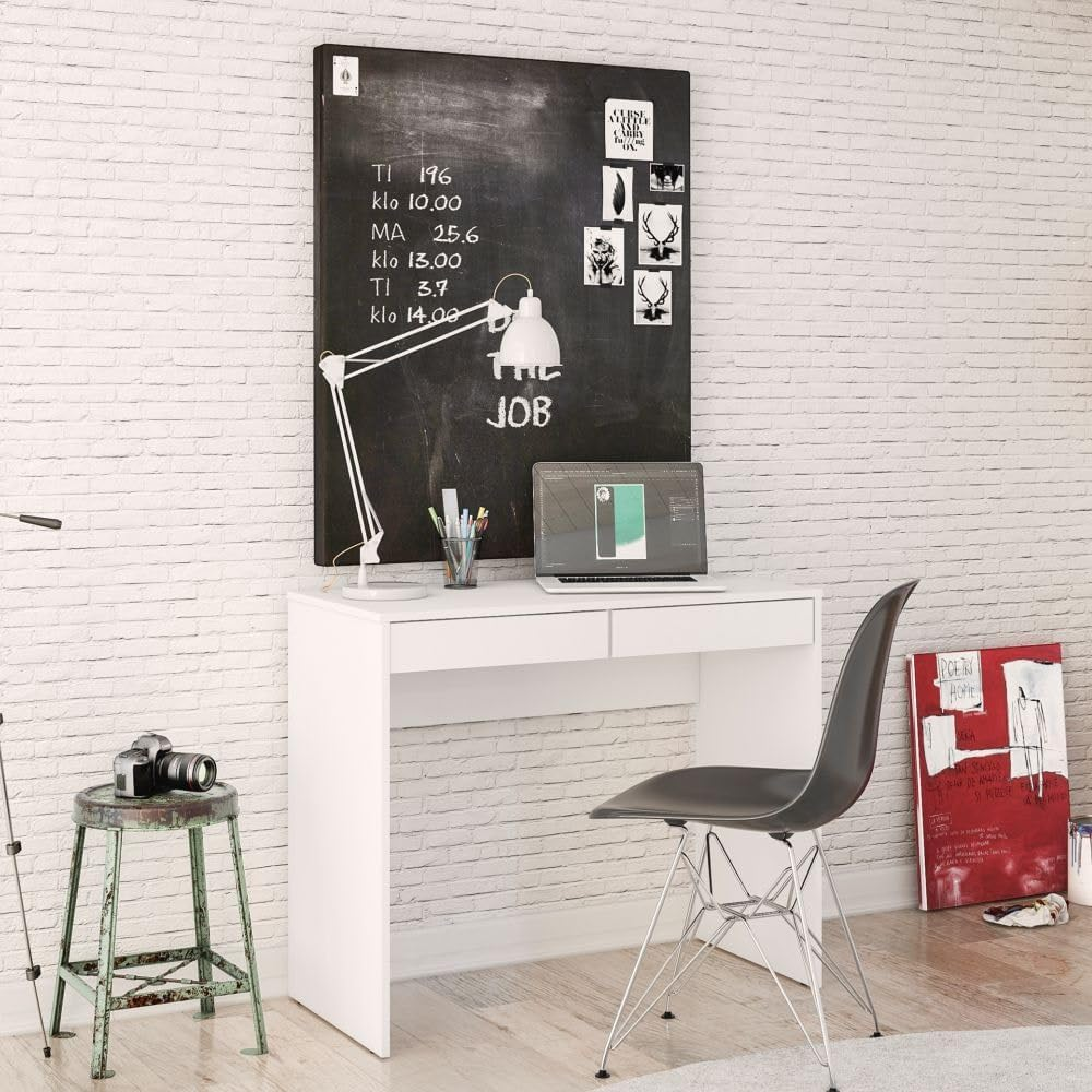 Escrivaninha Tijuca com 2 Gavetas Branco Politorno