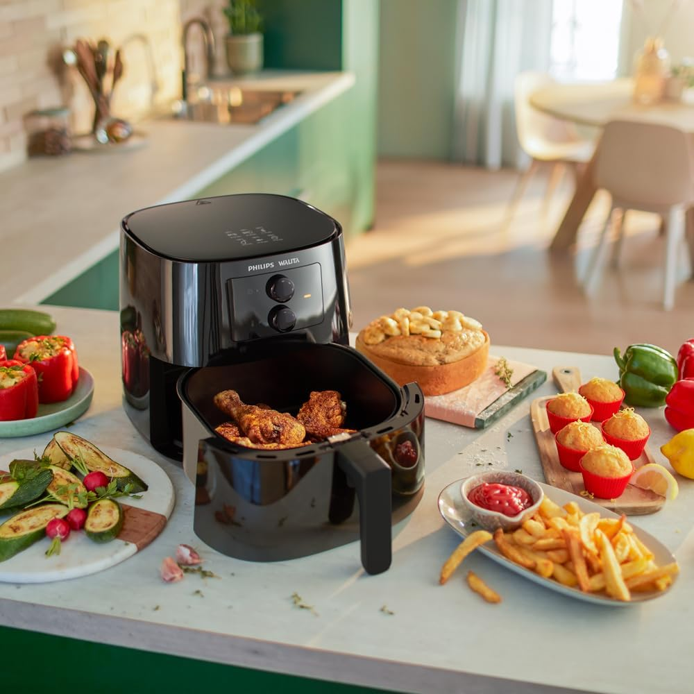 Fritadeira Airfryer Série 3000, Philips Walita, com 6.2L de capacidade, Preta, 2000W, 220v - HD9206/90
