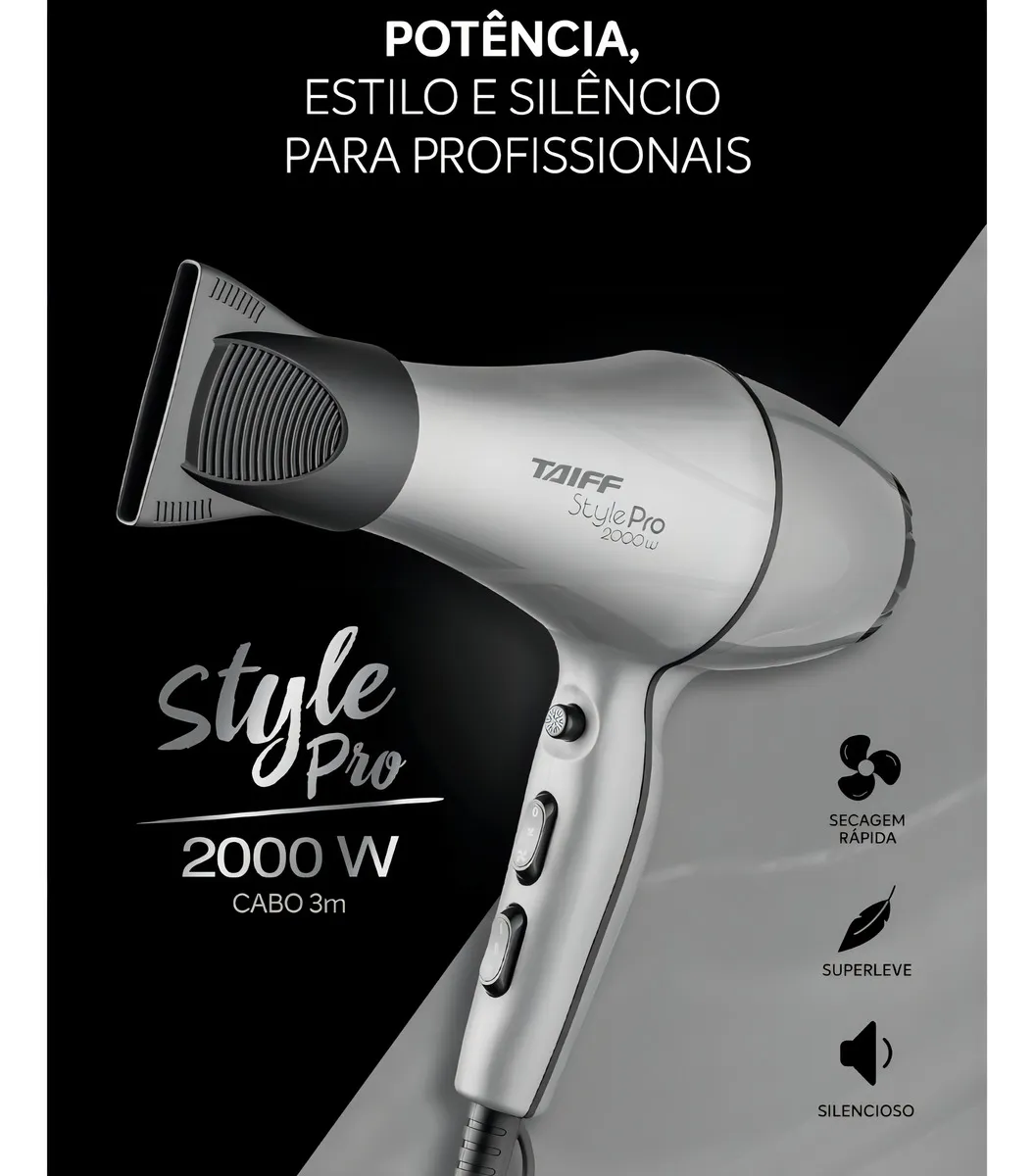 VSecador De Cabelo 2000 Watts - Style Pro Taiff - 12