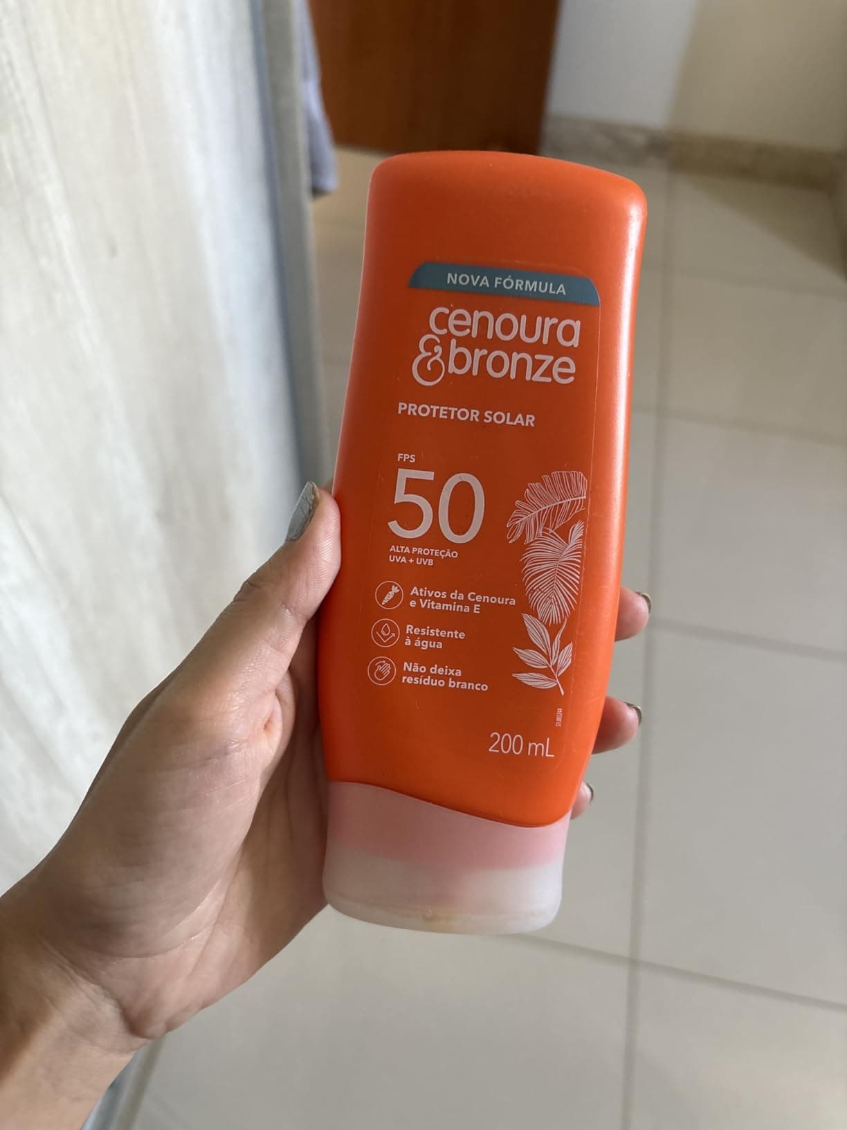 Protetor Solar FPS 50 Cenoura 