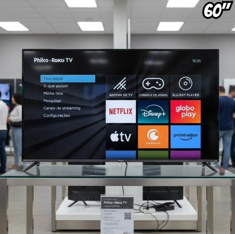 Smart TV 60" Philco QLED Roku Dolby Audio P60CRA