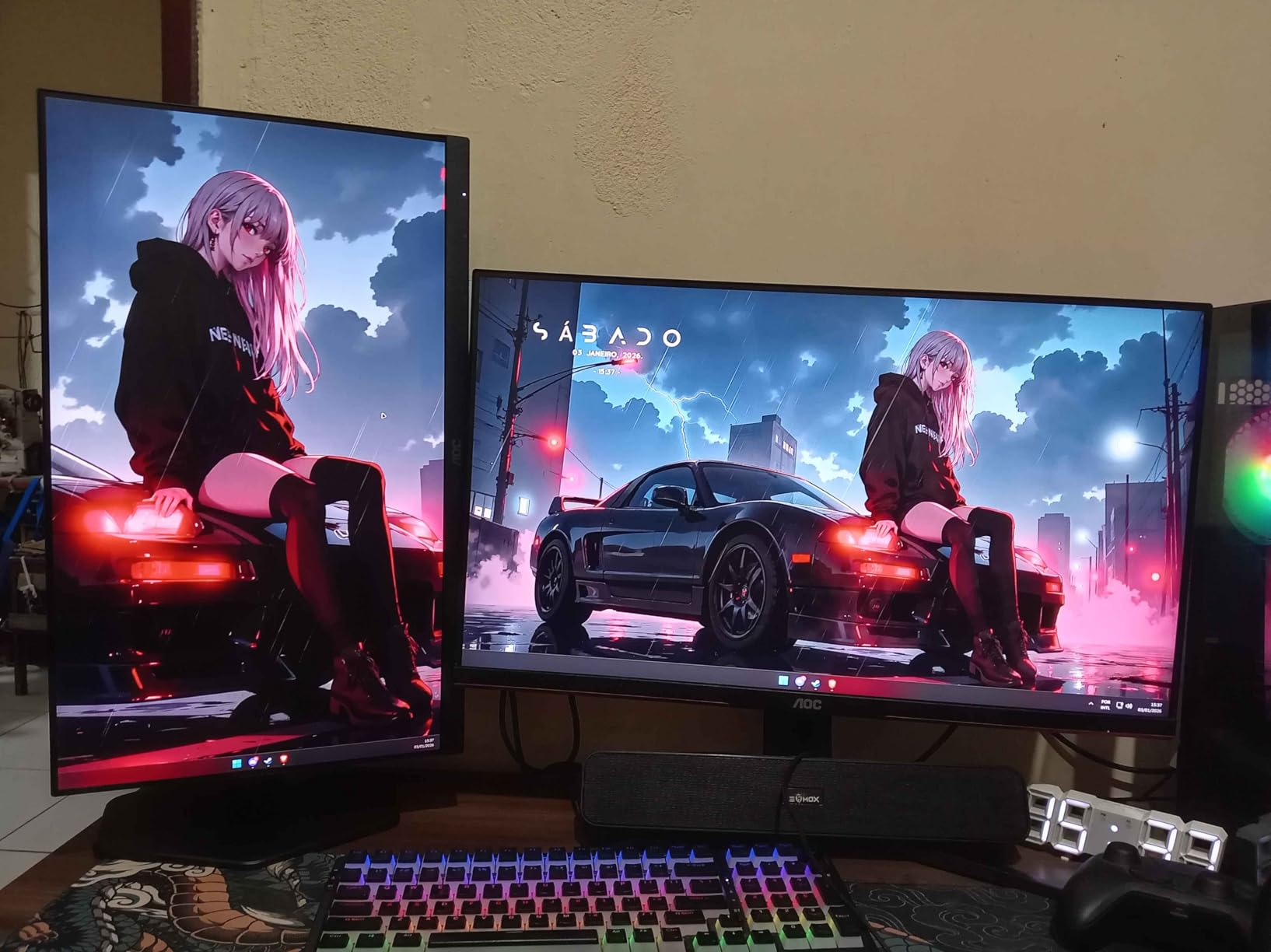 AOC, Monitor Gamer G4 24” 180Hz, 24G4/P, 0,5ms IPS, com Ajuste de Altura