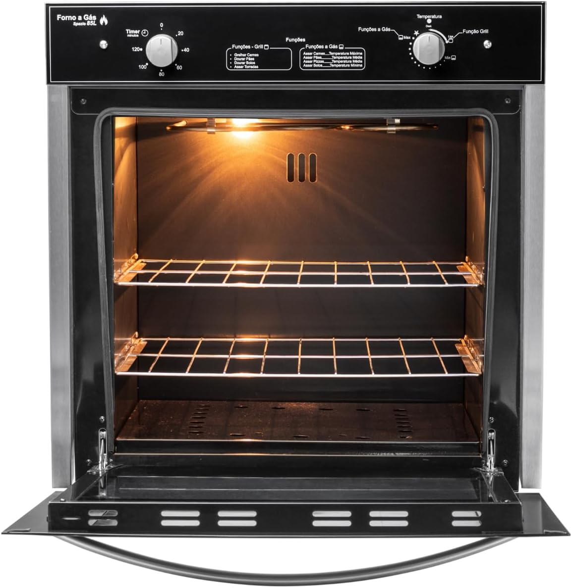 Forno de Embutir à Gás GLP Stelar de 85 Litros Preto 127V