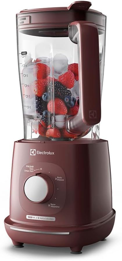 Electrolux Liquidificador 1000W 2,7L com TriForce, 5 Velocidades, Lâminas TruFlow, Função Pulsar 3 em 1 Vermelho EBL1010 127v