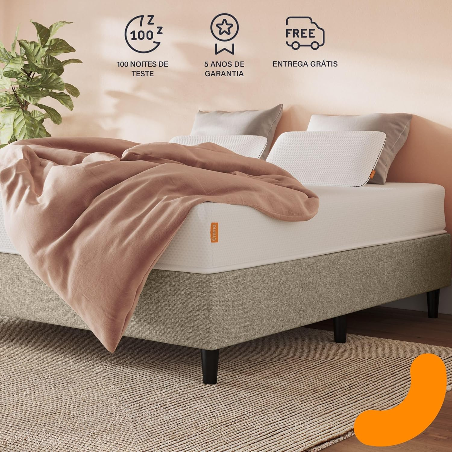 Colchão Casal Emma Basics 17 cm - 138x188 cm, Espuma D28 17cm com Tecnologia Alemã