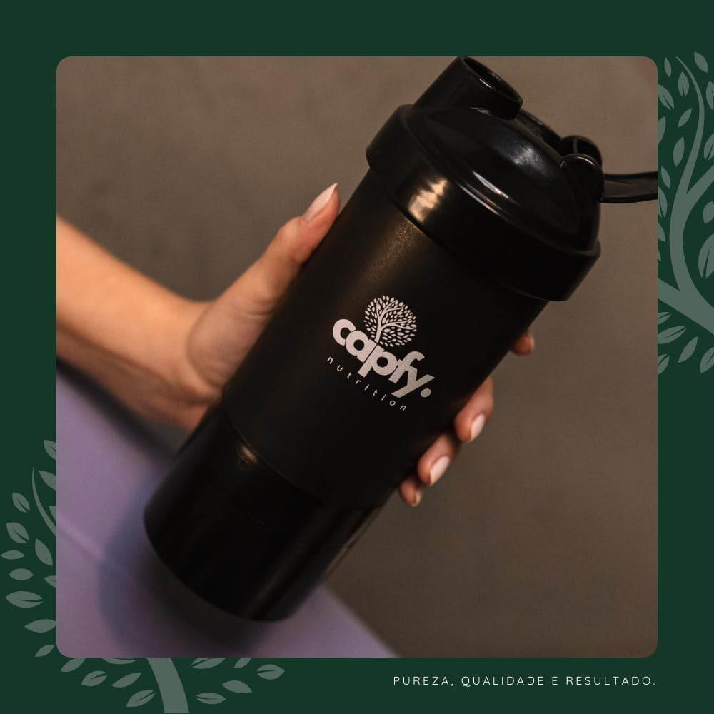 Coqueteleira Whey Academia 500ml com Mola Divisórias Shakeira Compartimento com Porta Comprimido Suplemento Shaker Misturador