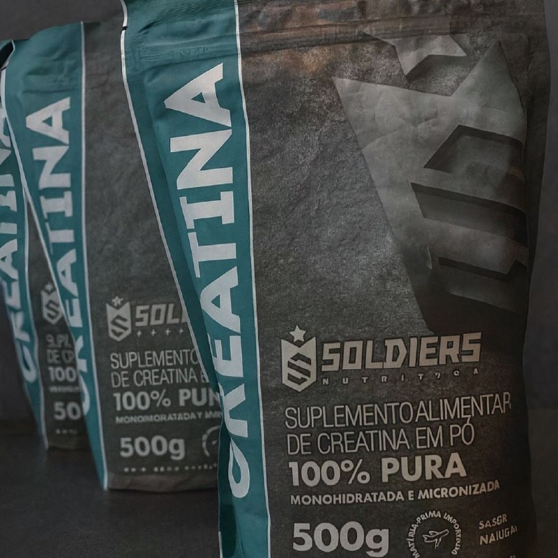 Creatina Monohidratada 500g Soldiers Nutrition 100% Pura Importada Alta Performance Músculo Treino
