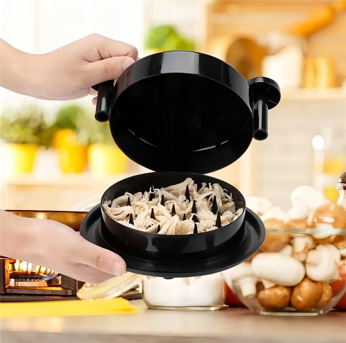 Desfiador Triturador Manual De Alimentos Carne Frango Agora! Cor Preto