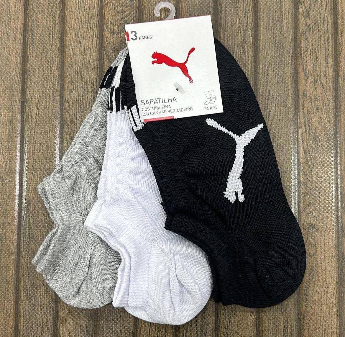 Kit Com 6 Meias Sapatilha Invisivel Algodão Sport Puma