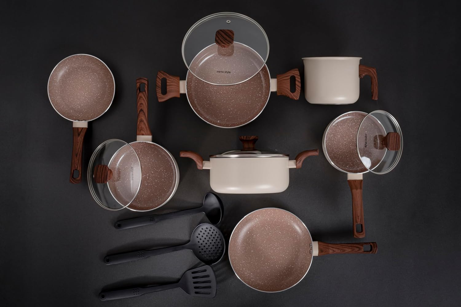 Mimo Style, Conjunto de Panelas com 10 Peças Indução Crema Cook