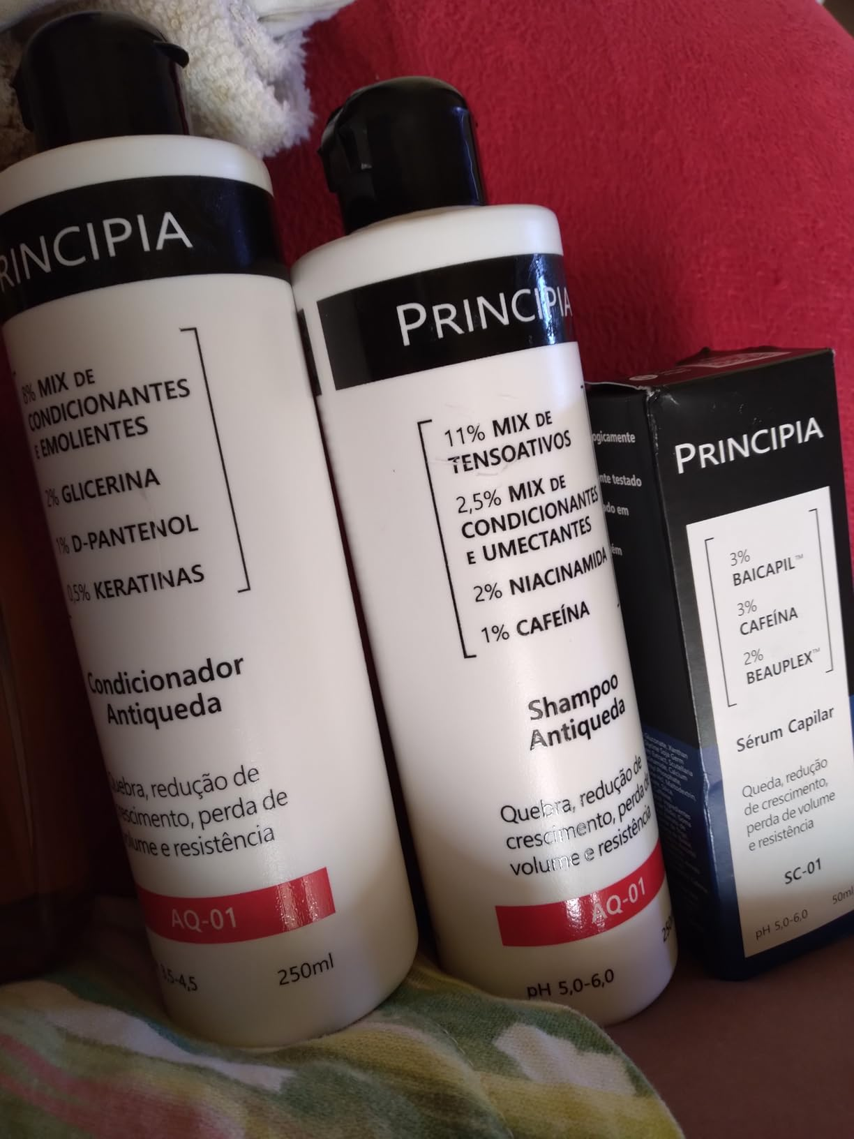 Principia Kit Antiqueda Trio, com shampoo, condicionador e sérum antiqueda com alta eficácia na redução da quebra, estimulo do crescimento e aumento da resistência e volume dos cabelos.