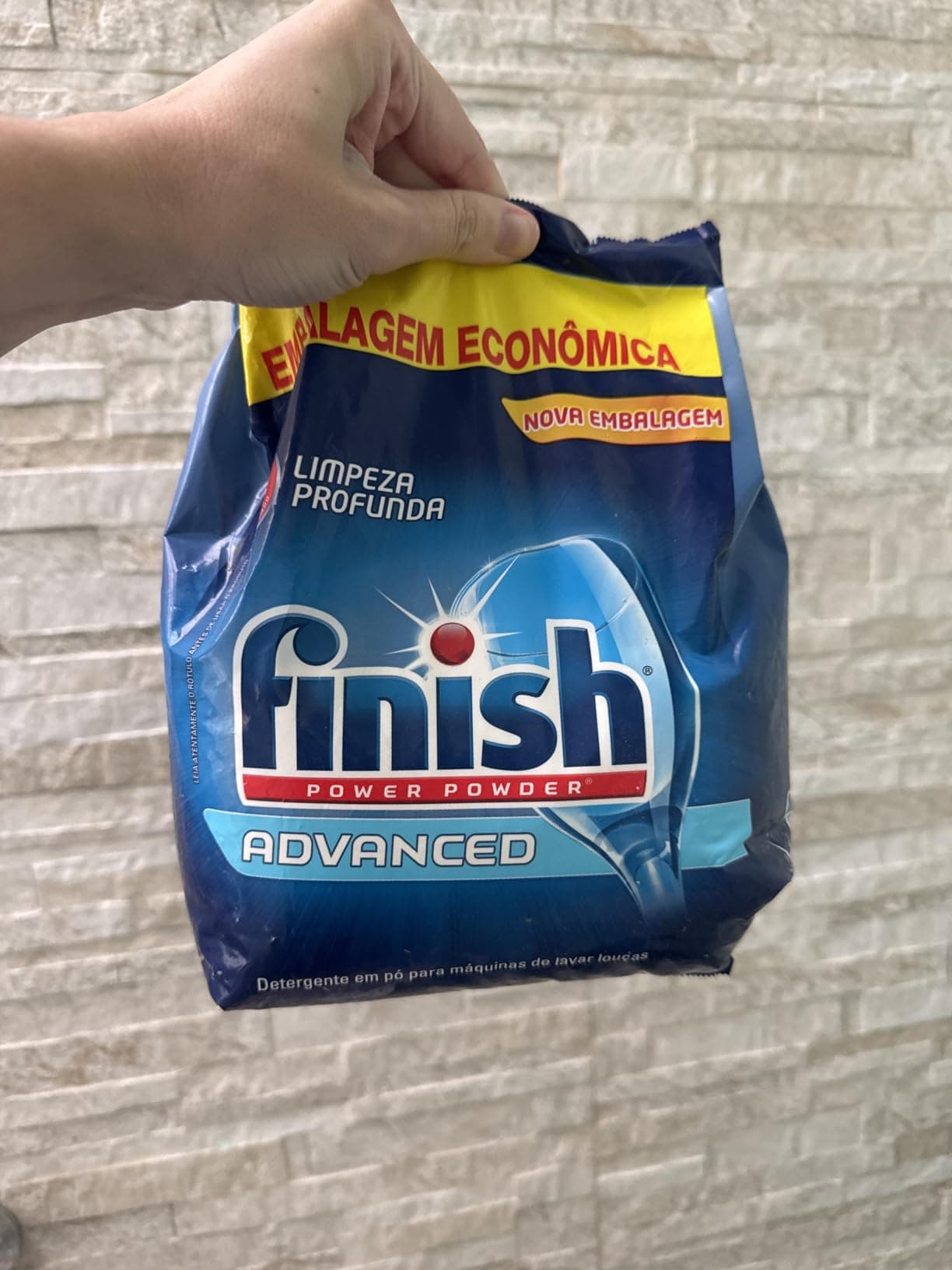 Finish Advanced Detergente para Lava Louças em Pó, Sabão Limpeza Profunda, 2,5kg
