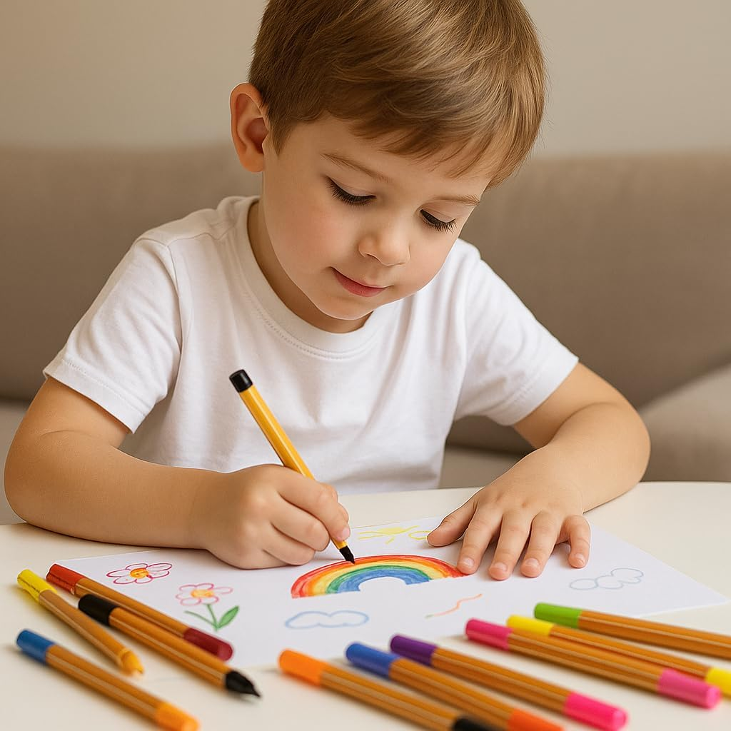 Kit 24 Canetas Fineliner Coloridas Ponta Fina 0.4mm - Marcadores para Desenho e Escrita com Tintas Vibrantes, Bullet Journal, Estudo, Secagem Rápida, Ergonômicas, Linha Premium