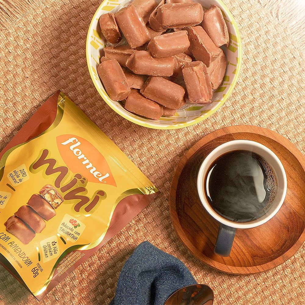 Mini Bombom com Amendoim FLORMEL Zero Açúcar 60 Gramas