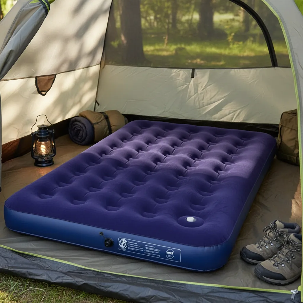 Colchão Inflável Casal Com Inflador Acoplado Camping Mor