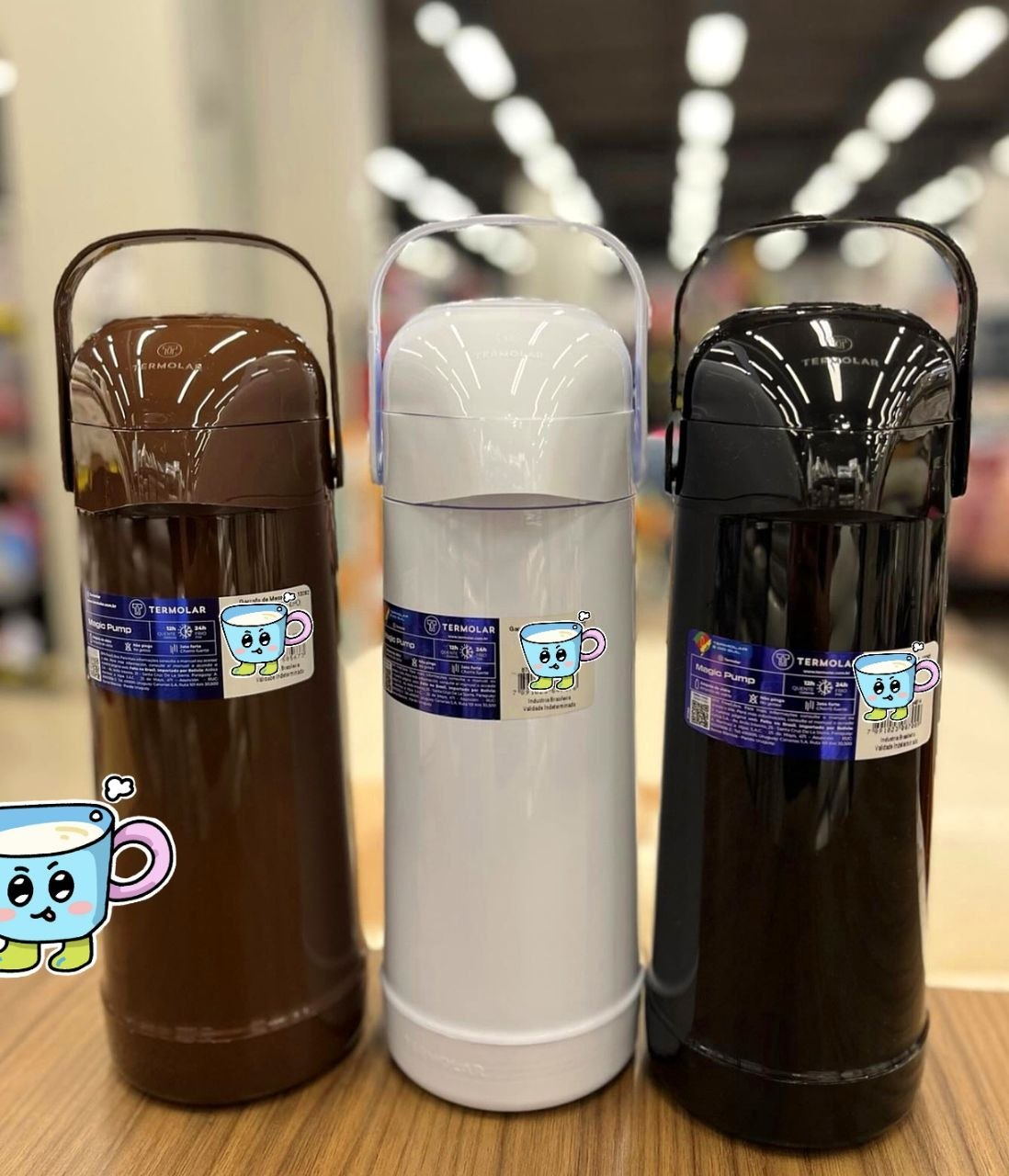 Garrafa Térmica Air Pot 1,8L Slim Pressão Preto Invicta