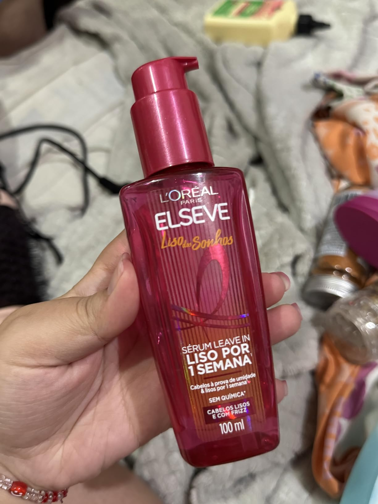 L'Oréal Paris Elseve Liso dos Sonhos, Sérum Leave-in com Tecnologia Ativada por Calor para Efeito Liso por 1 Semana, Antifrizz, Protetor Térmico e Barreira Contra Umidade, 100ml