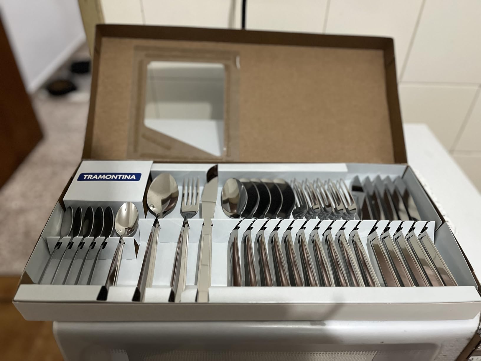 Faqueiro Tramontina Búzios cem Aço Inox com Detalhe 24 Peças