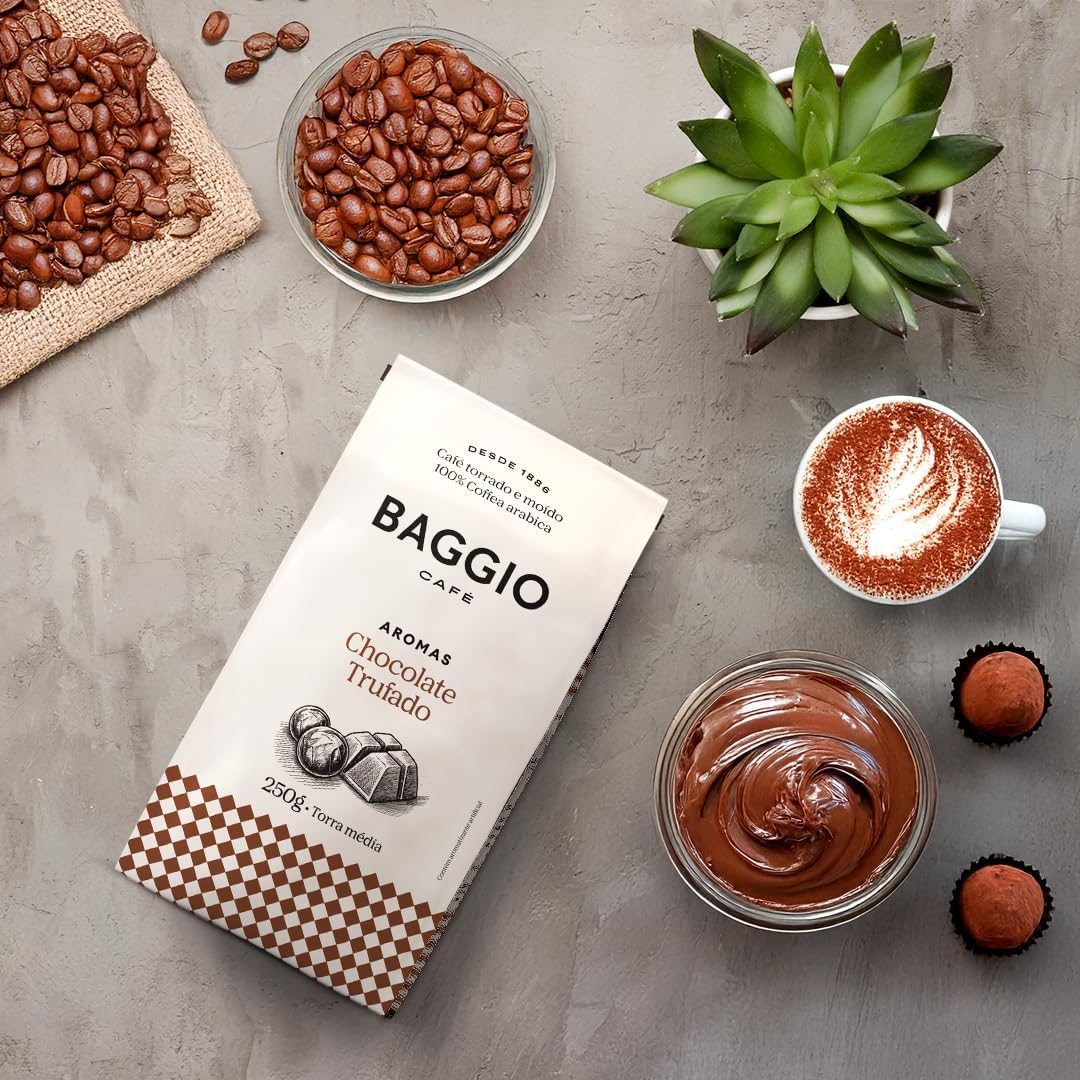 Baggio Café Café Torrado e Moído Aroma de Chocolate Trufado 250g