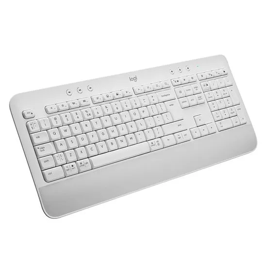 Teclado sem Fio Logitech Signature K650 com Teclado Númerico, Bluetooth, Receptor USB e Layout US - Branco