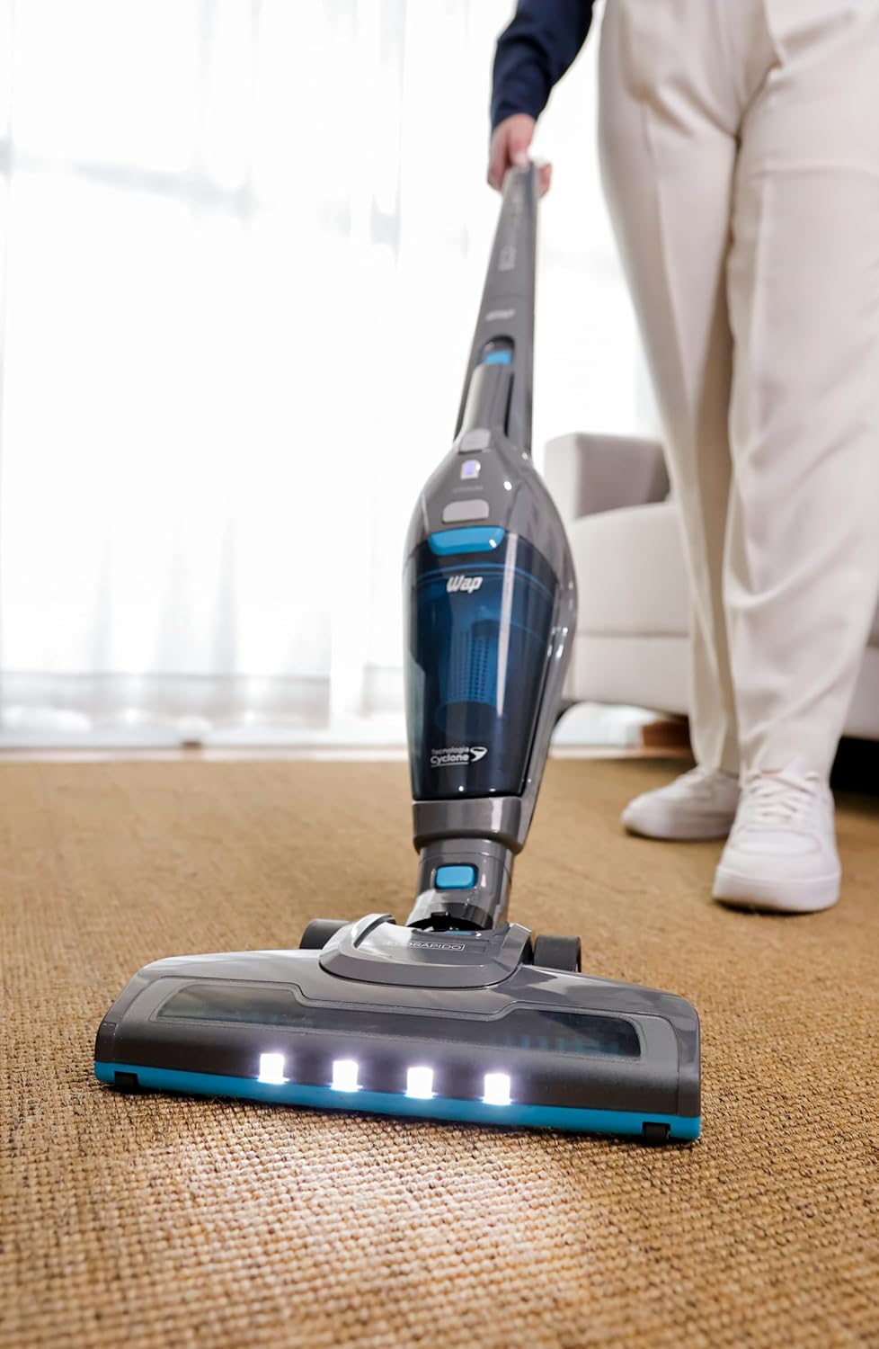 WAP Aspirador de Pó Vertical à Bateria ECO RÁPIDO Autonomia de 40 min, 2 Velocidades, 700ml, Bivolt
