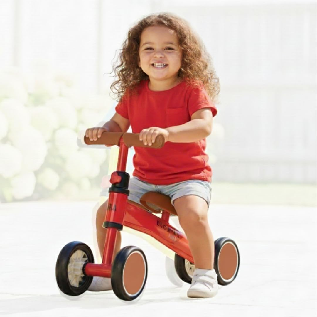 Bicicleta de Equilíbrio Infantil Sem Pedal – Para Crianças a Partir de 1 Ano | Desenvolve Coordenação Motora e Equilíbrio | Leve, Segura e Ideal Para Uso Interno e Externo (Vermelho)