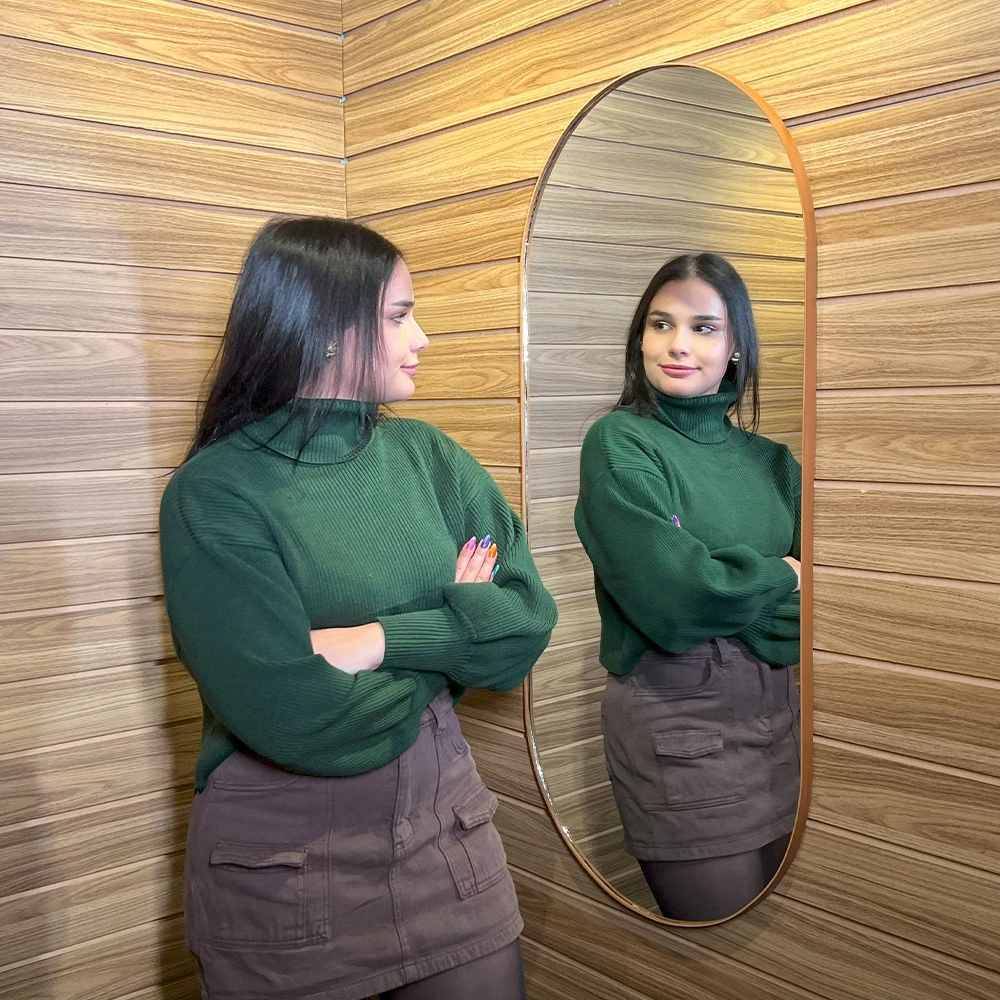 Espelho Organico Decorativo Retangular Grande Moderno Sala Quarto  Banheiro