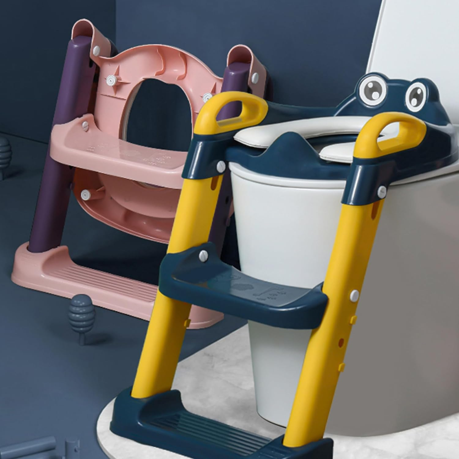 Maxi Baby Assento Redutor Infantil Dobrável C/Escada Mcfrog (Azul)