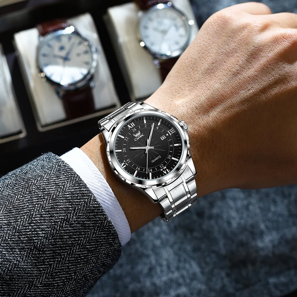 Opk Original Relógio Masculino Quartzo À Prova D'água 6003