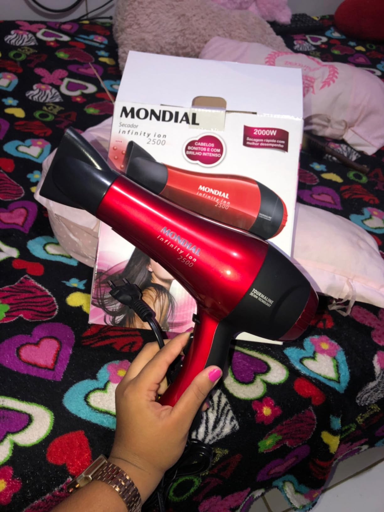 MONDIAL Secador, Infinity Íon 2500, 220V, Preto/Vermelho, 1900W - SC-12