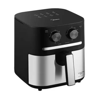 Fritadeira Air Fryer 5,5L Cyclone Preto e Inox Midea