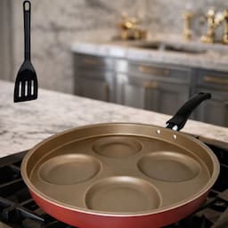 Frigideira Al Nacional 4 Ovos 28cm Antiaderente Com Espátula