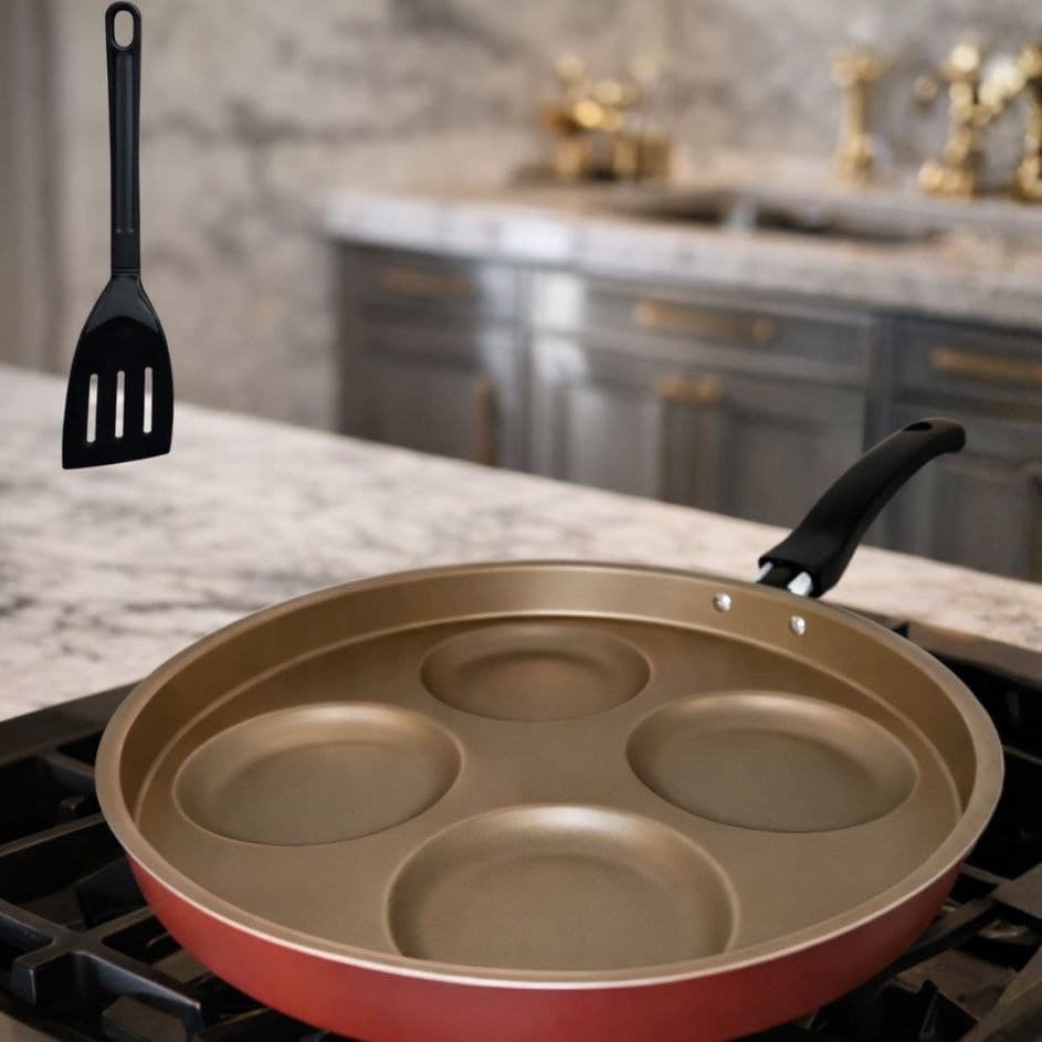 Frigideira Al Nacional 4 Ovos 28cm Antiaderente Com Espátula