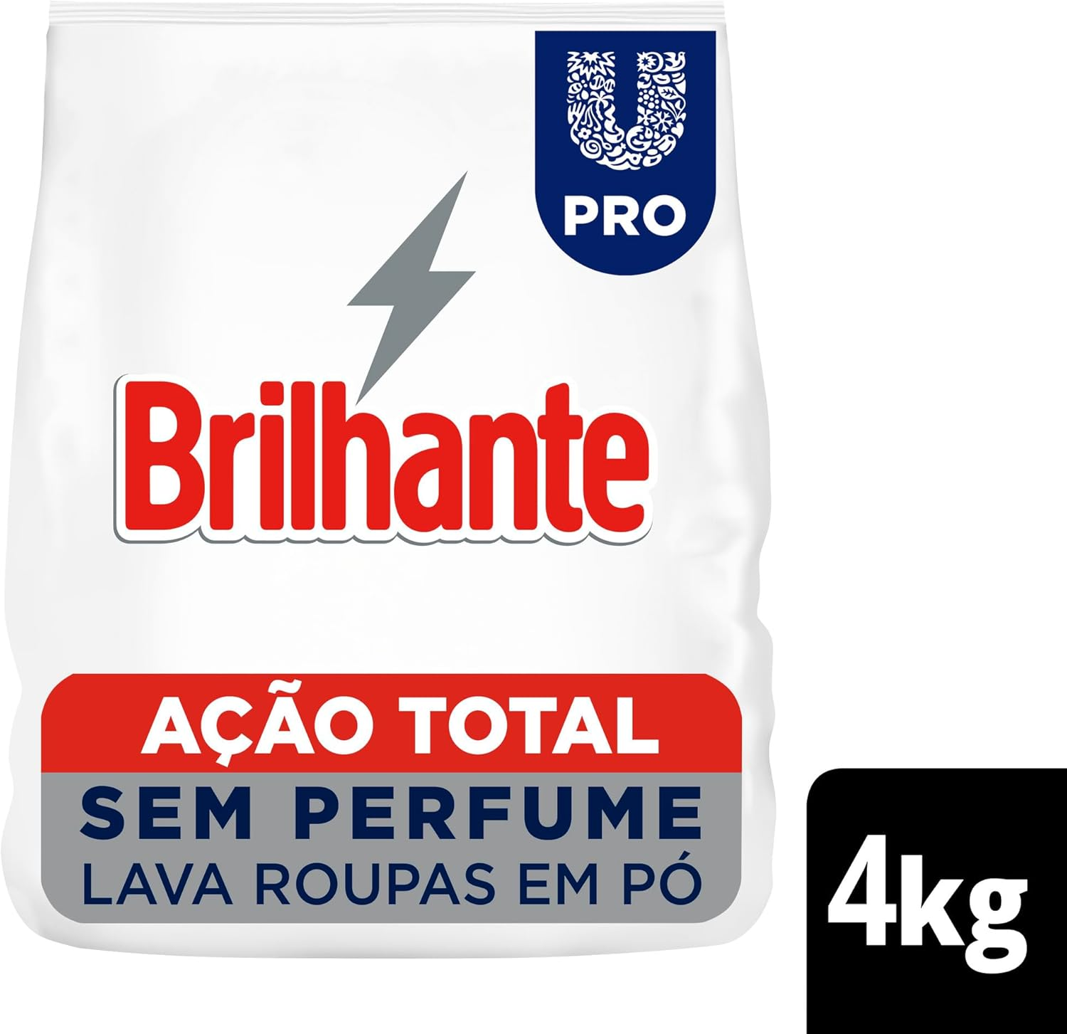 Detergente em Pó Brilhante Sem Perfume 4kg