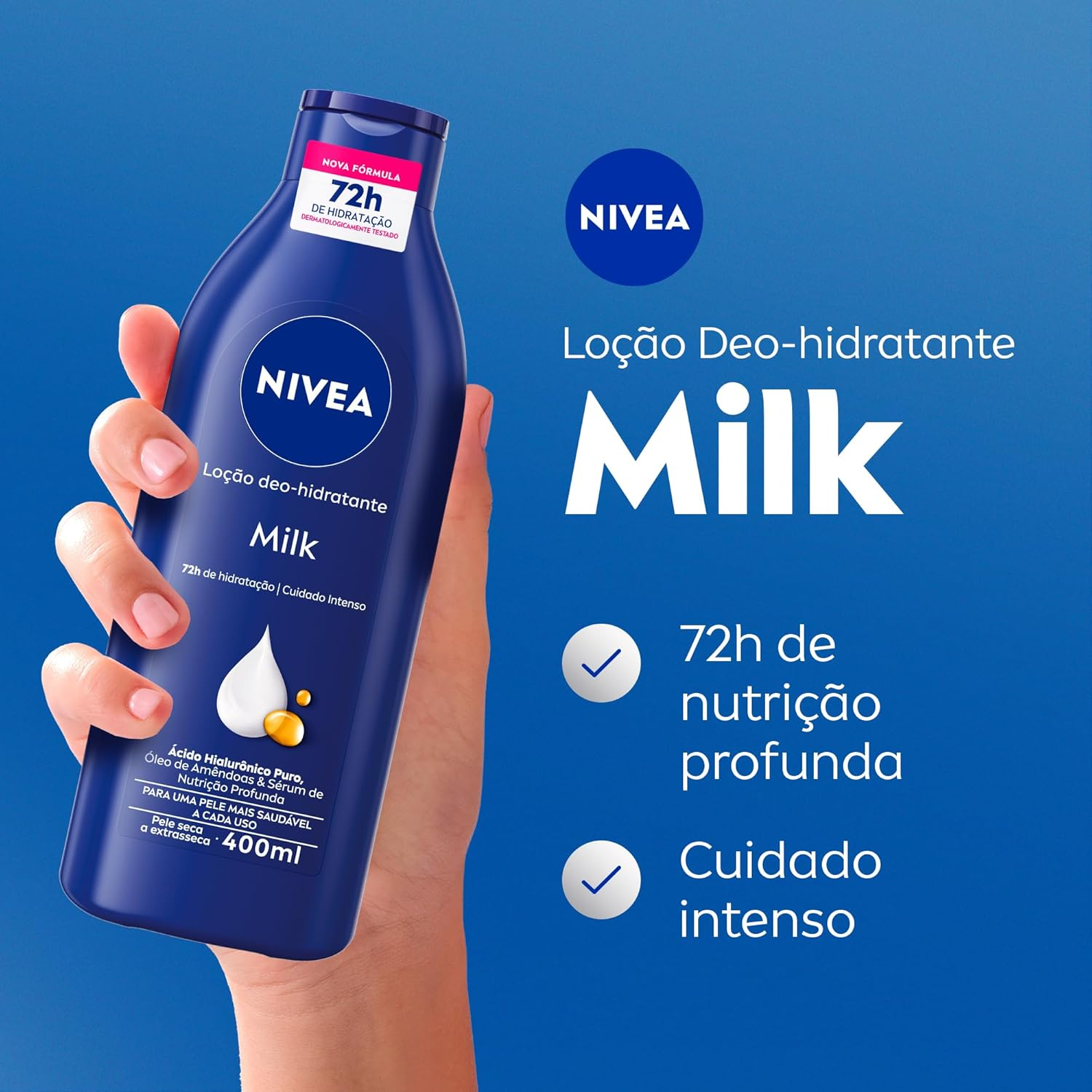 NIVEA Kit Loção Hidratante Milk Pele Seca a Extrasseca 400ml (2 unidades)