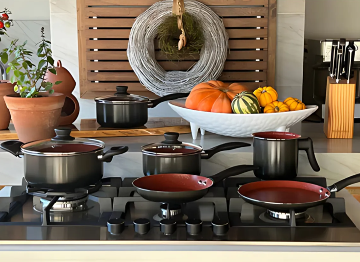 Brinox - Jogo de Panelas Antiaderente Ceramic Life 6 Peças Easy - Carbono