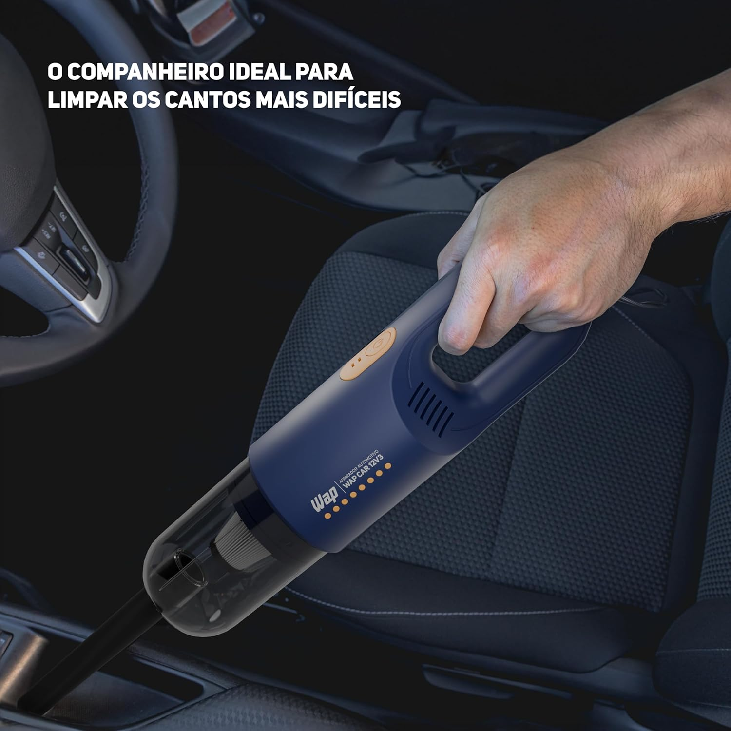 WAP Aspirador Automotivo Portátil 12V, 420ML SÓLIDO, FILTRO HEPA, CABO DE 3,7M CAR 12V3