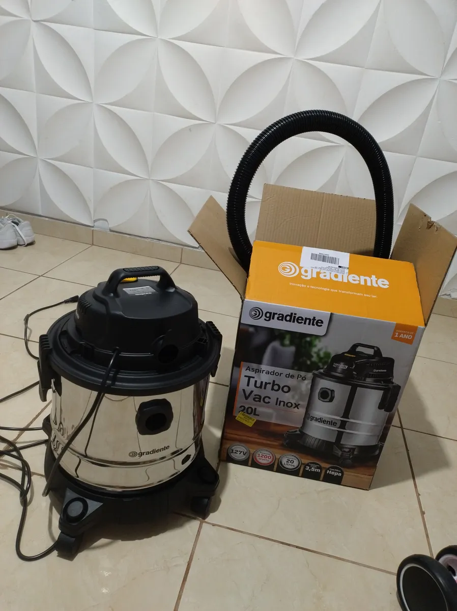 Aspirador Pó e Água Gradiente Turbo Vac 20L 1200W Inox