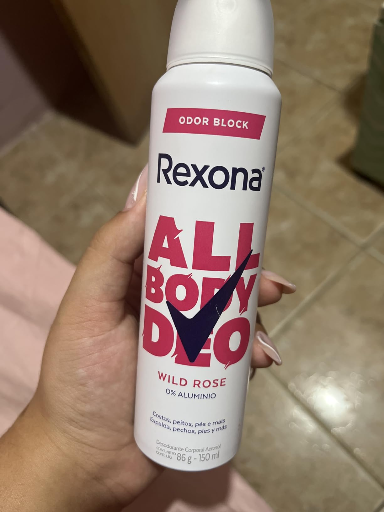 Rexona All Body, Desodorante Corporal Aerossol, Para o Corpo Todo, Wild Rose 150ml
