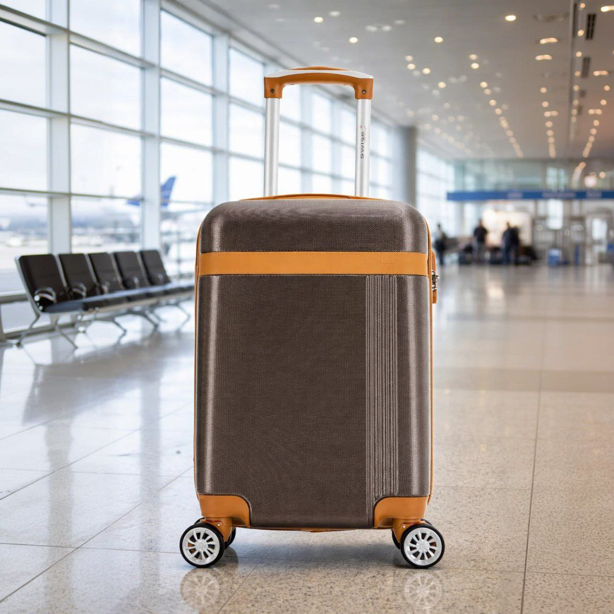 Mala de viagem bordo pequena 10kg Bruges Swiss Move Marrom