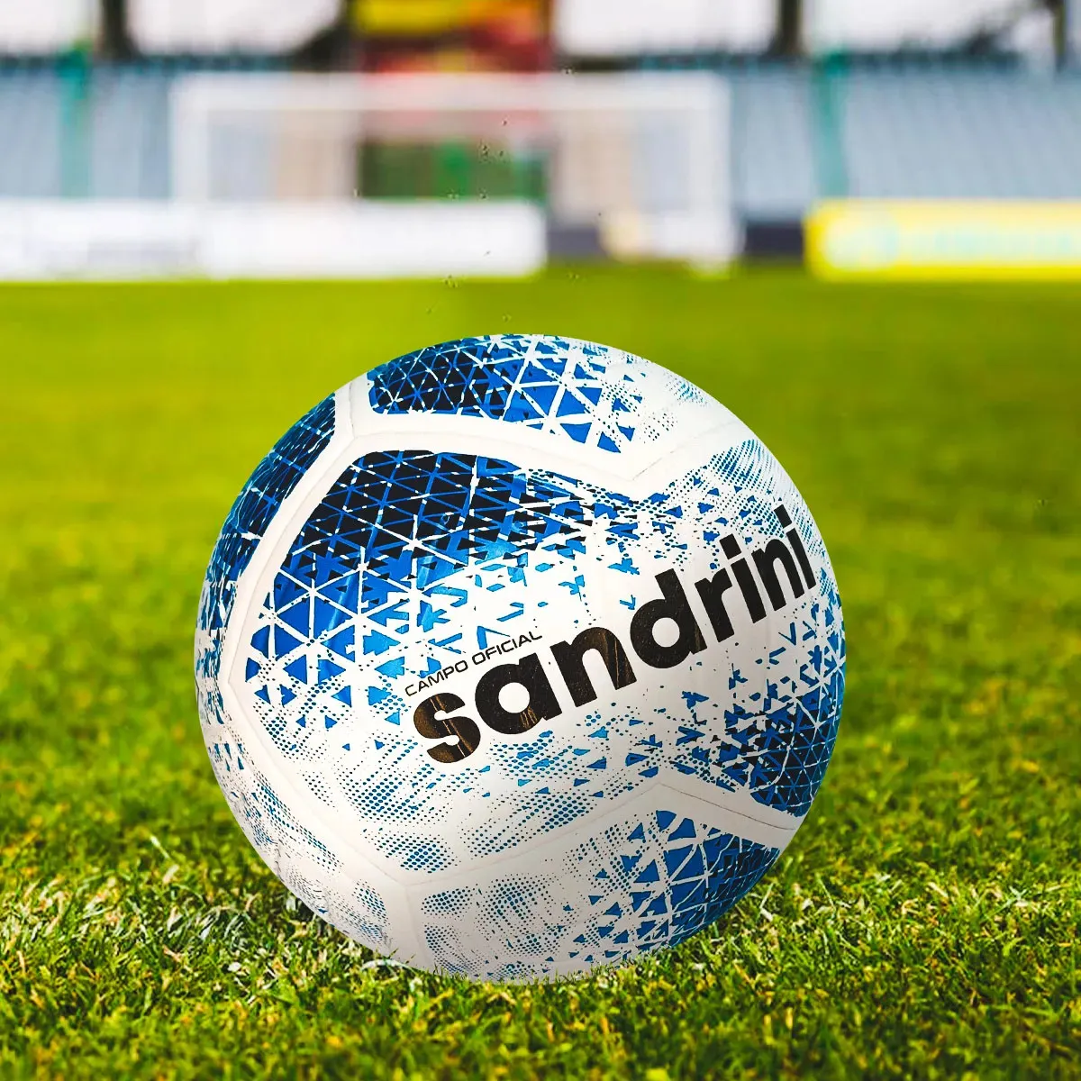 Bola de Futebol Campo Sandrini Profissional Premium TechFusion Branca Azul