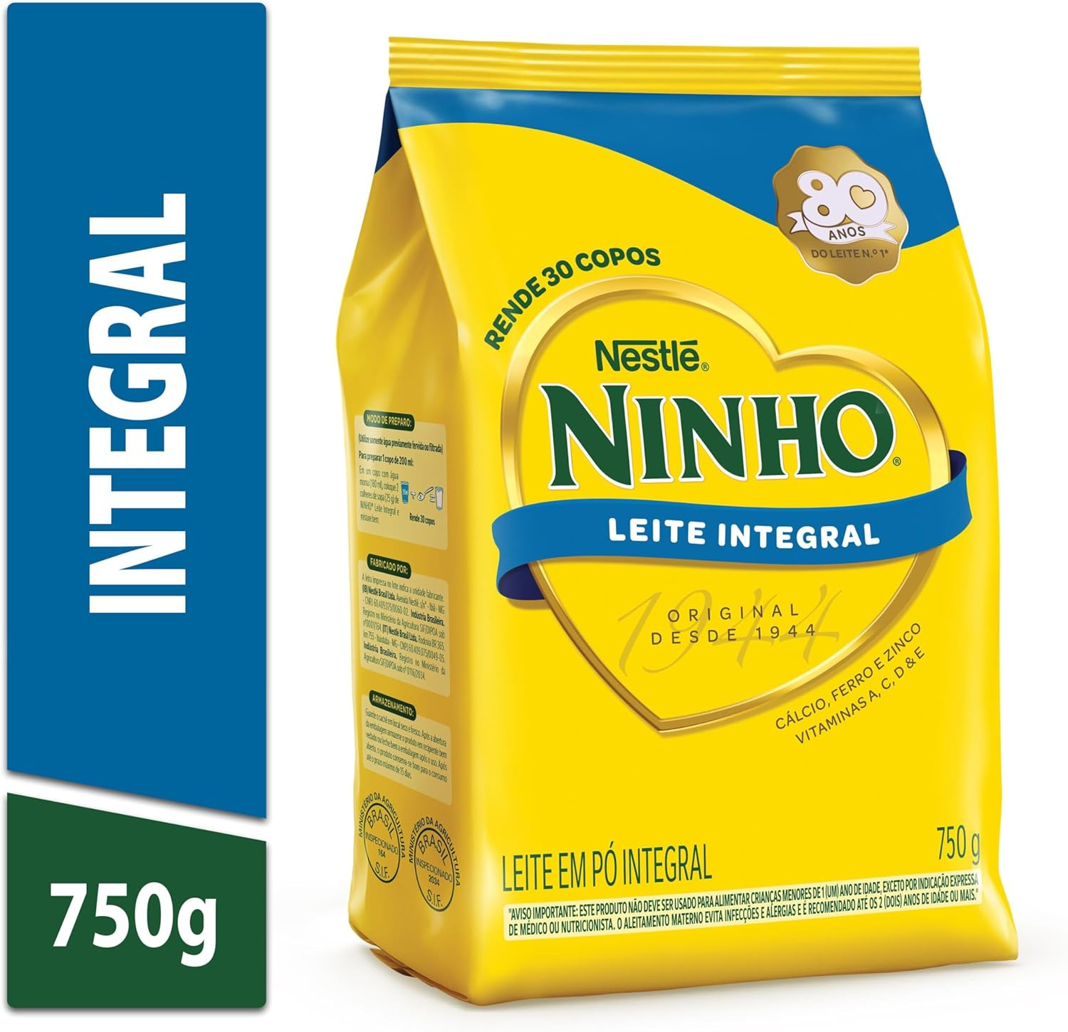 Leite em Pó Ninho Integral Sachê 750g
